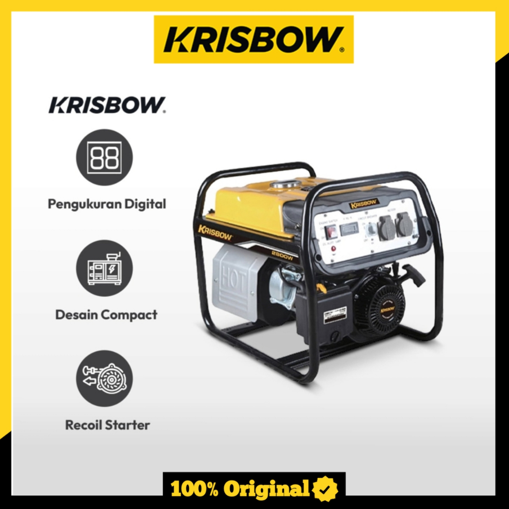 Krisbow Genset Bensin 2800 W Krp28 1Ph 12.7 A