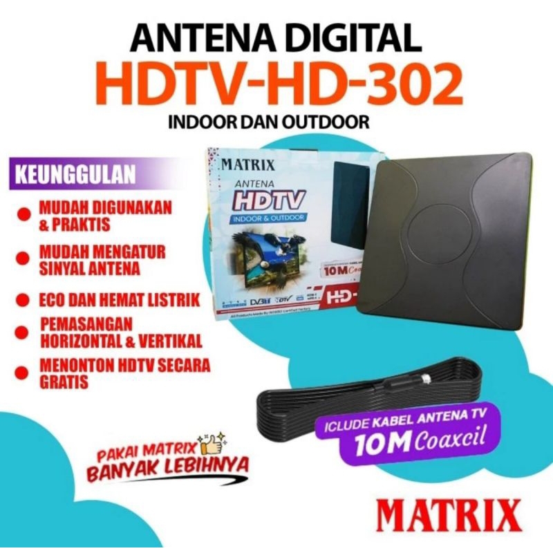 Antena Tv Digital Matrix HD 302 Indoor - Outdoor- Antena Tv Digital
