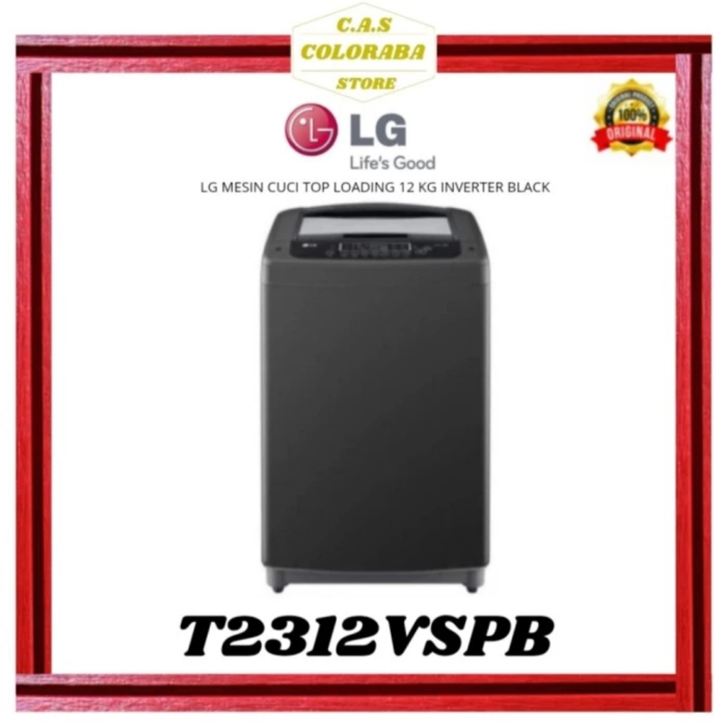 MESIN CUCI LG T2312VSPB MESIN CUCI TOP LOADING 12 KG INVERTER T2312 2312BSPB LG MESIN CUCI TOP LOADI