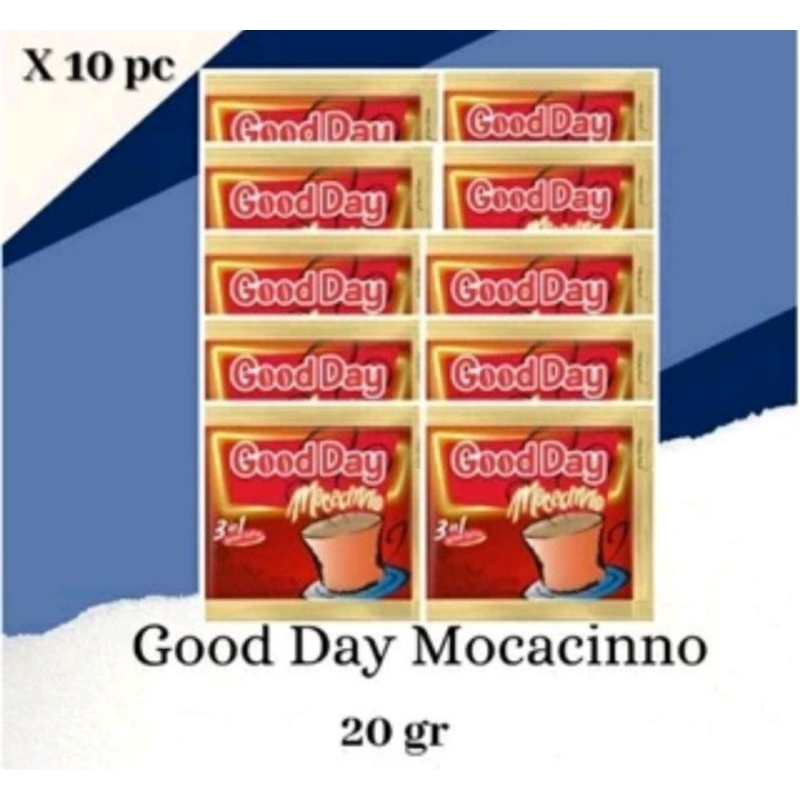 

GOOD DAY MOCACINO 3IN 1 INSTAN COFFE 20GRAM 2 RENCENG 20 SASHET