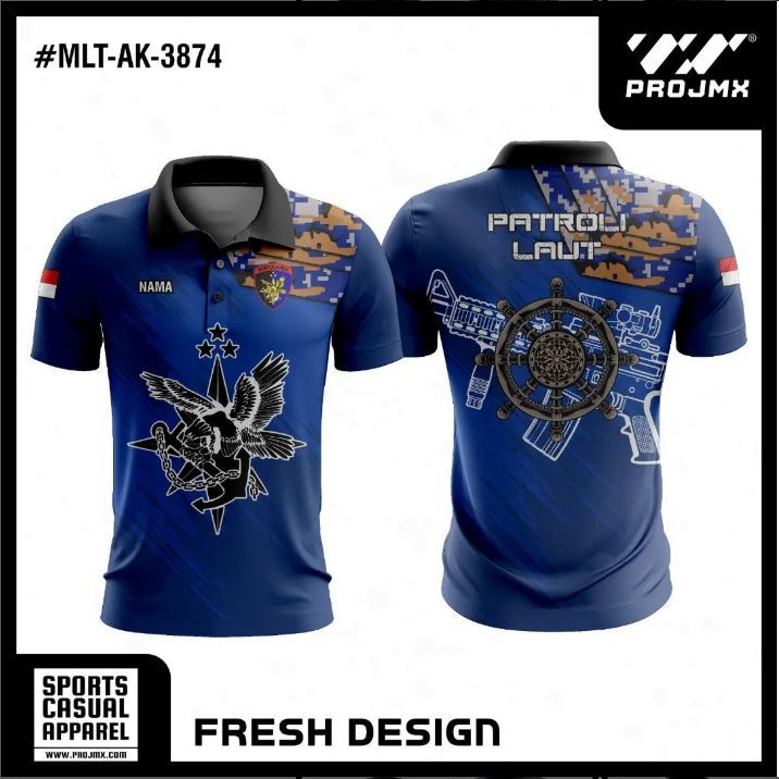 PROJMX - KAOS JERSEY MILITER PATROLI LAUT ( BISA CUSTOM )