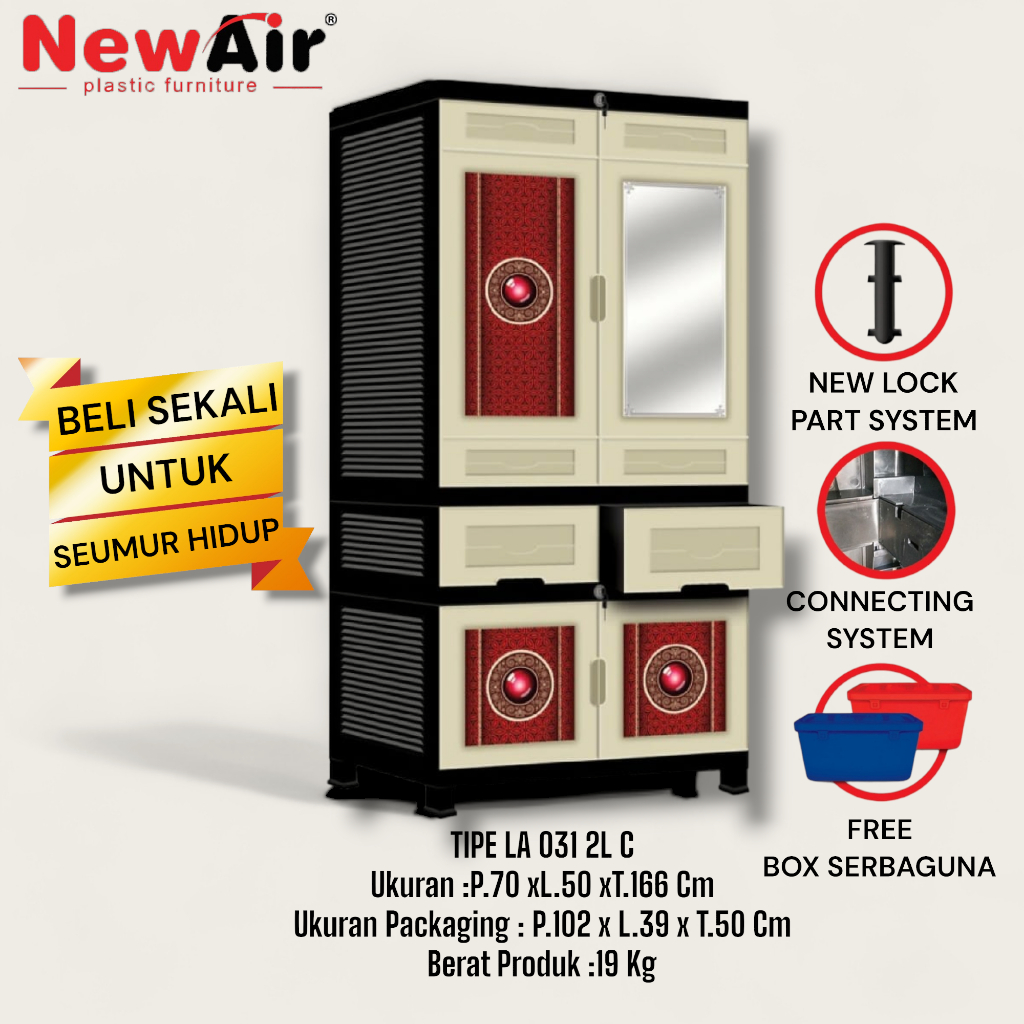 NEW AIR Lemari Plastik 031 2L