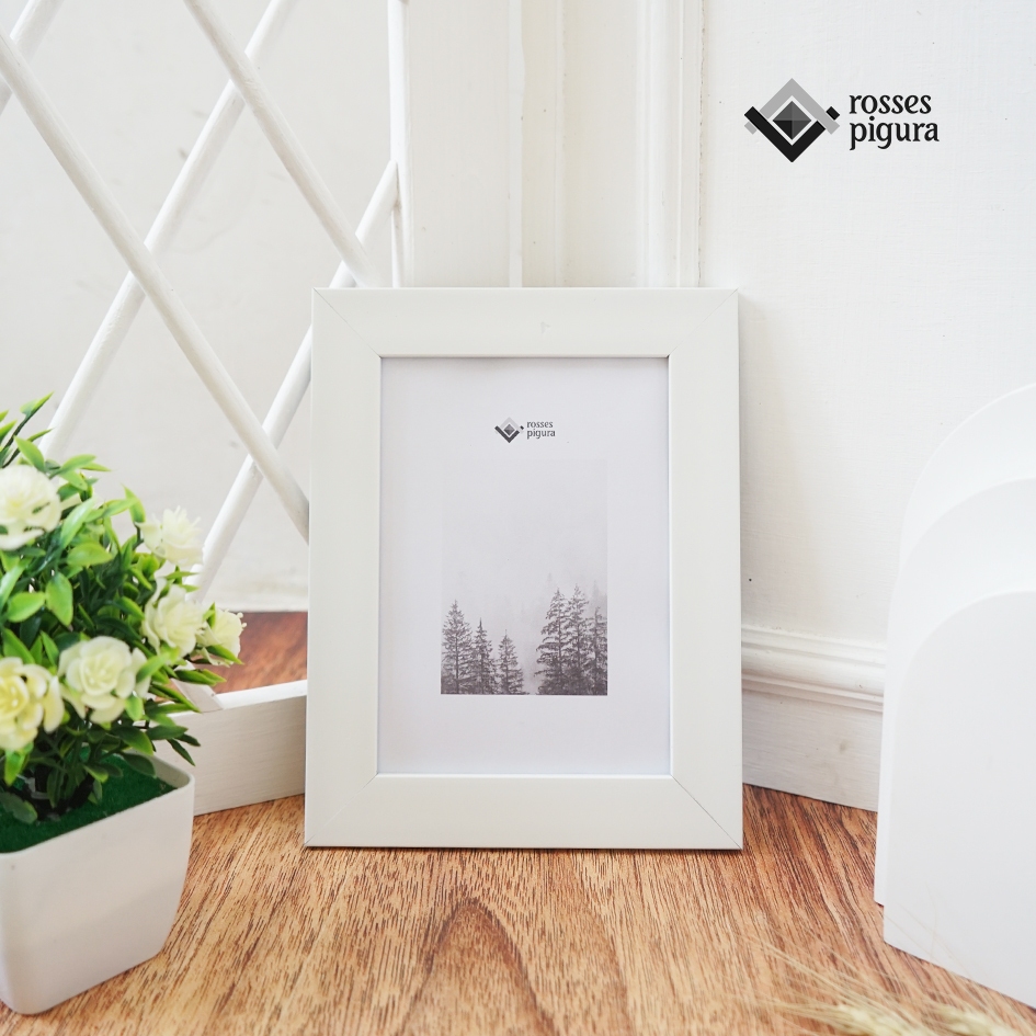 Pigura 5R (plus kaca) 12,5x17,5 Bingkai Foto Aesthetic Polos Emas Cantik Custom Cetak Foto Termurah 