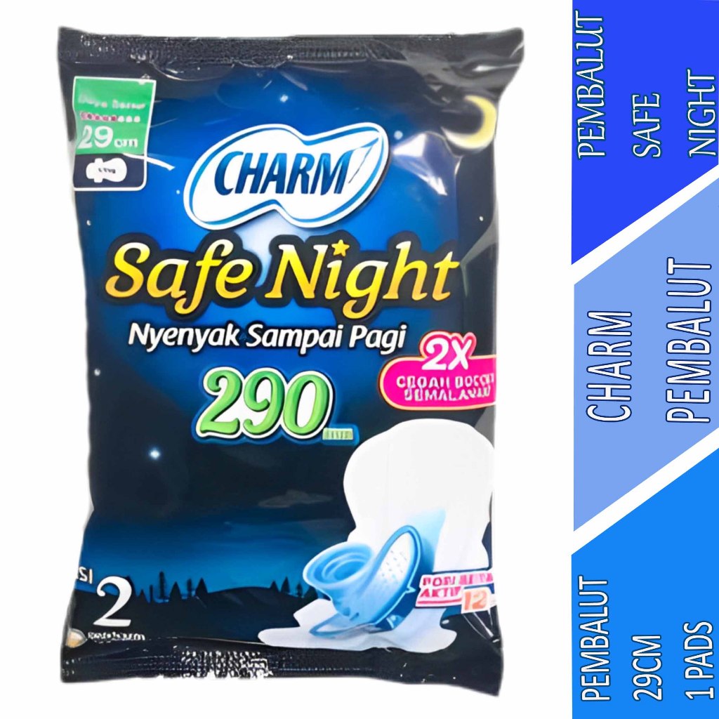 Softex Night Wing - Charm - Pembalut Safe Night - 29cm 1pads