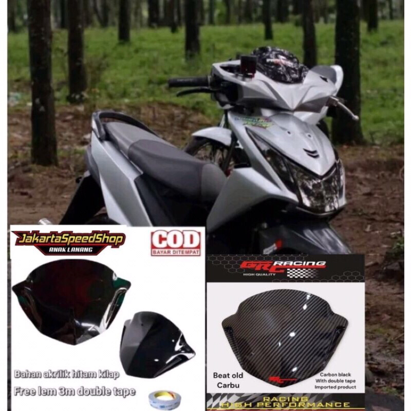 VISOR CARBON HONDA BEAT FI 2013 - 2014 - 2015