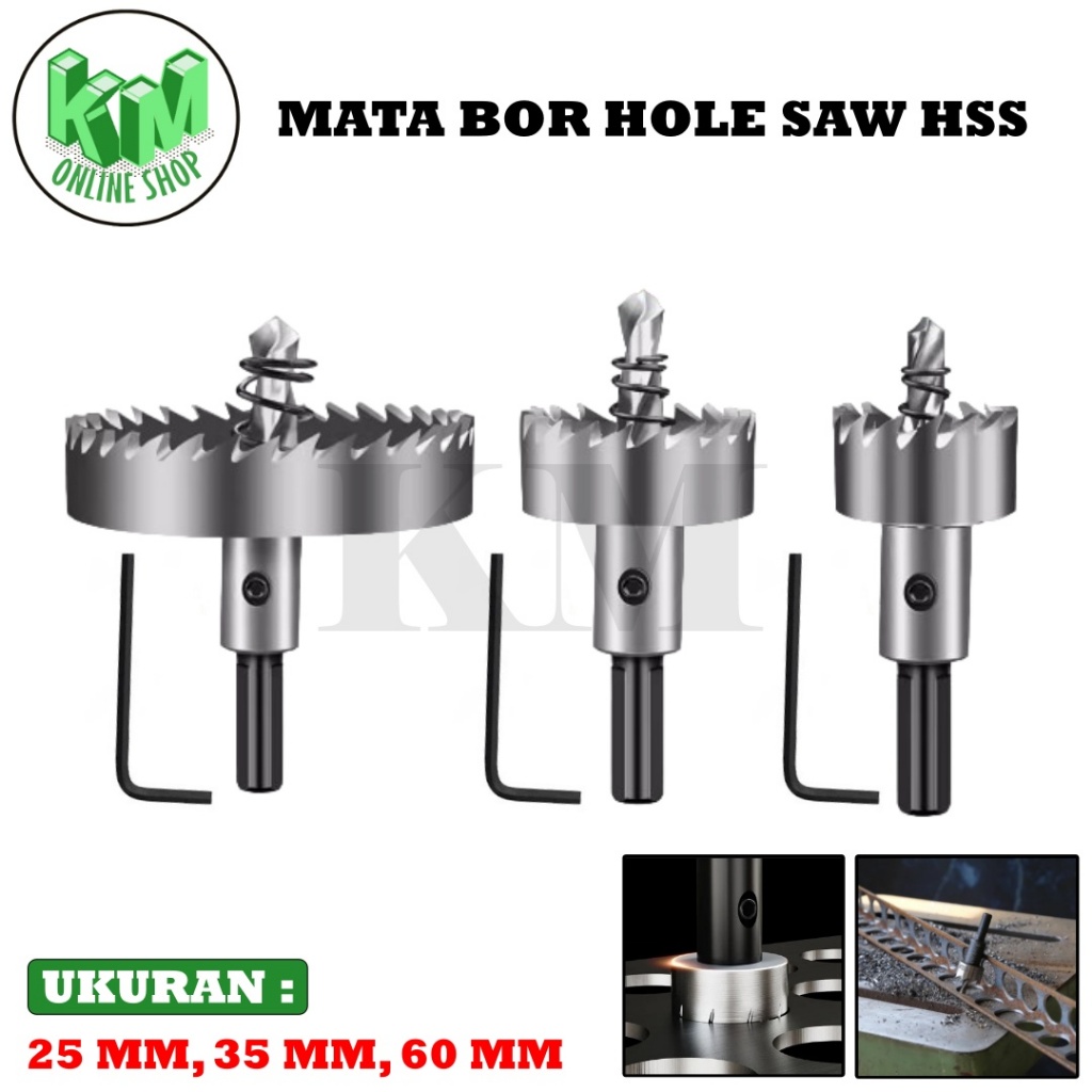 MATA BOR HOLE SAW HSS BESI MATA BOR PELUBANG BESI MATA BOR DRILL BIT 25mm 35mm 60mm