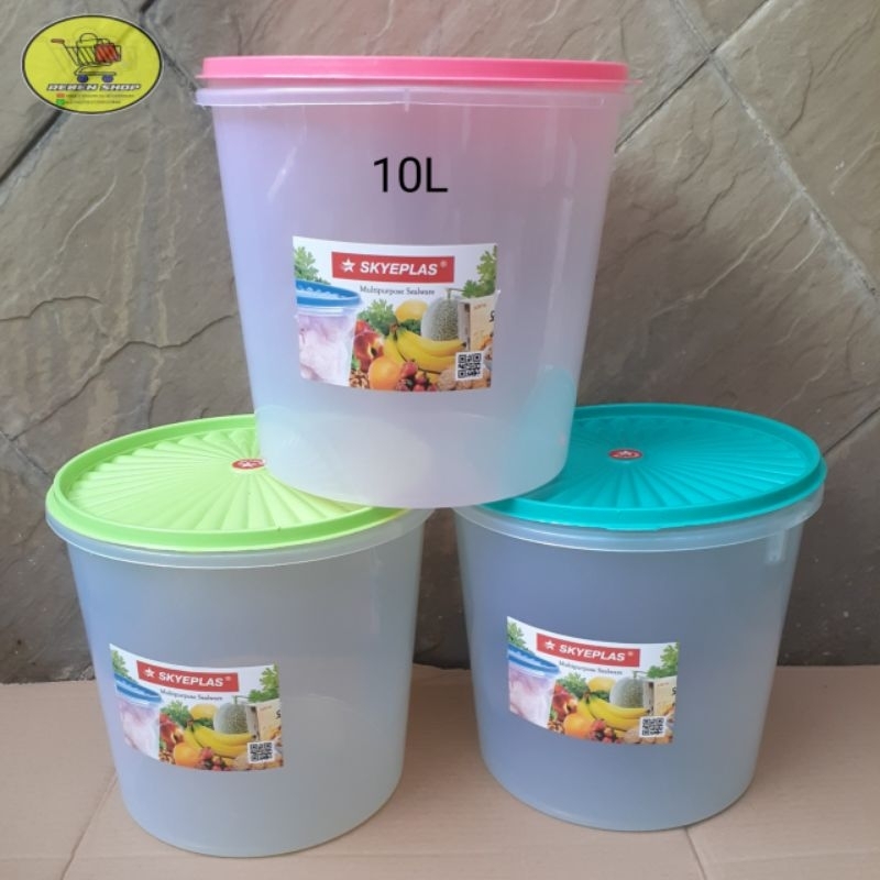 toples plastik bening/ toples kerupuk/toples peyek 10L