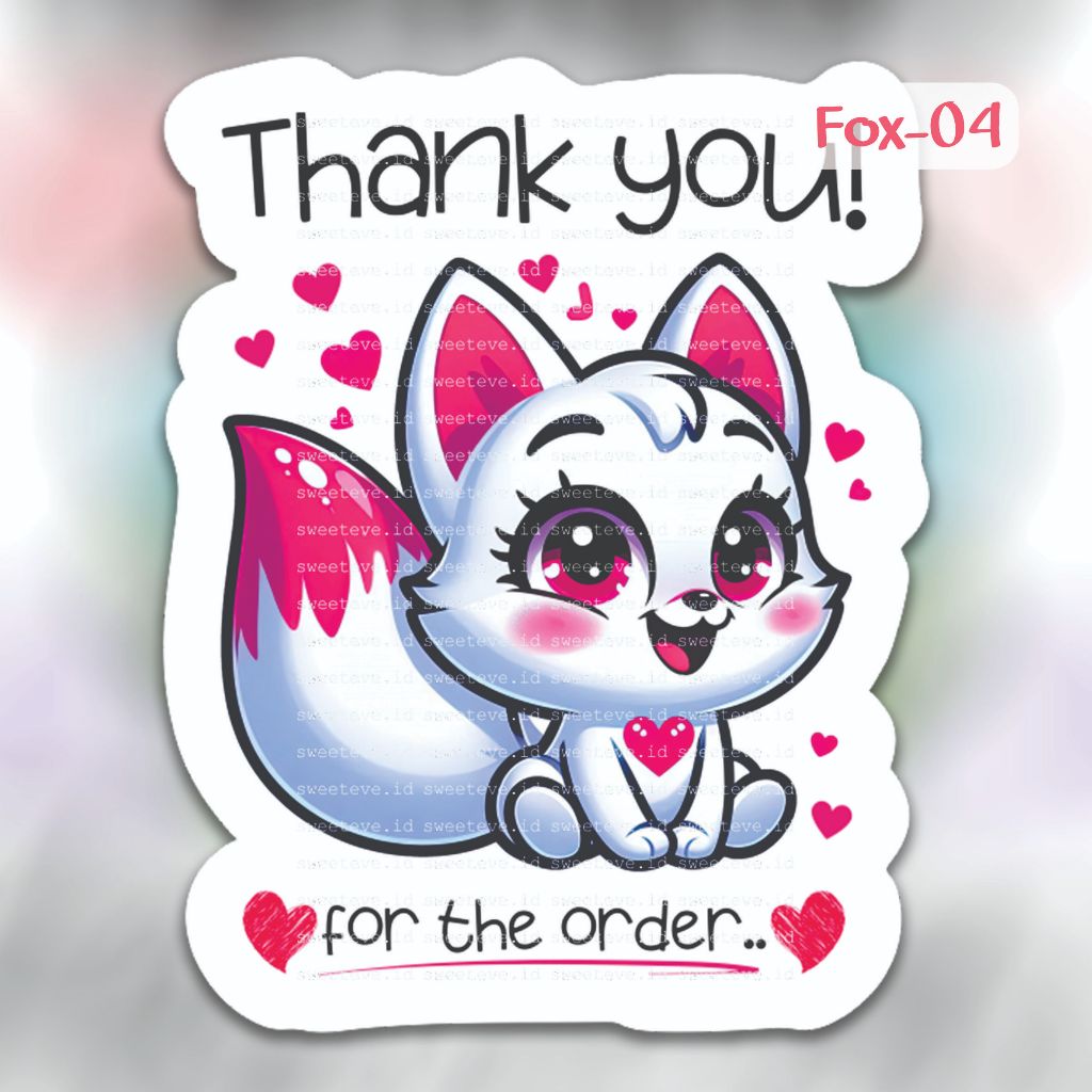 

Sticker Thank You olshop, Thanks Stiker Online Shop Cute, Stiker Chromo Terimakasih Online Shop NO CUSTOM & CUSTOM (Harga untuk 1 set) - Fox-04