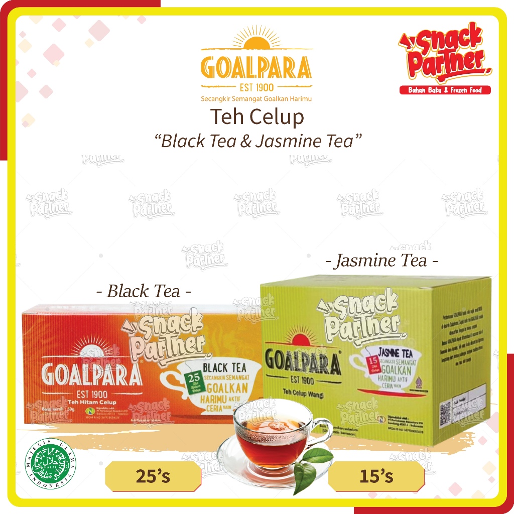 

GOALPARA - TEH SEDUH CELUP 15 / 25 Sachet - Black Hitam / Jasmine Tea