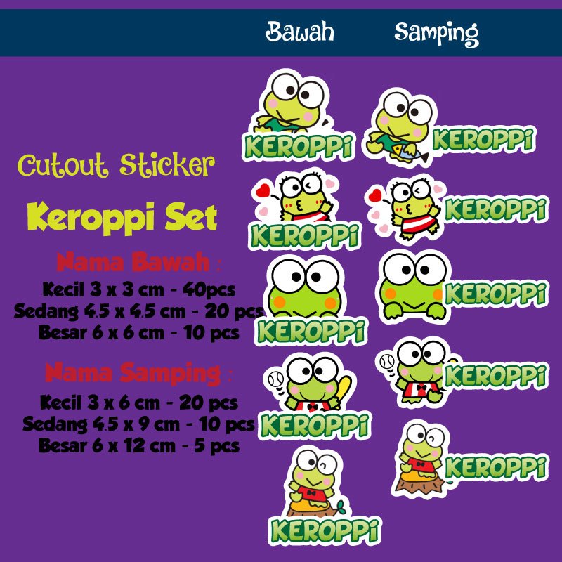 

sticker nama cutout keropi