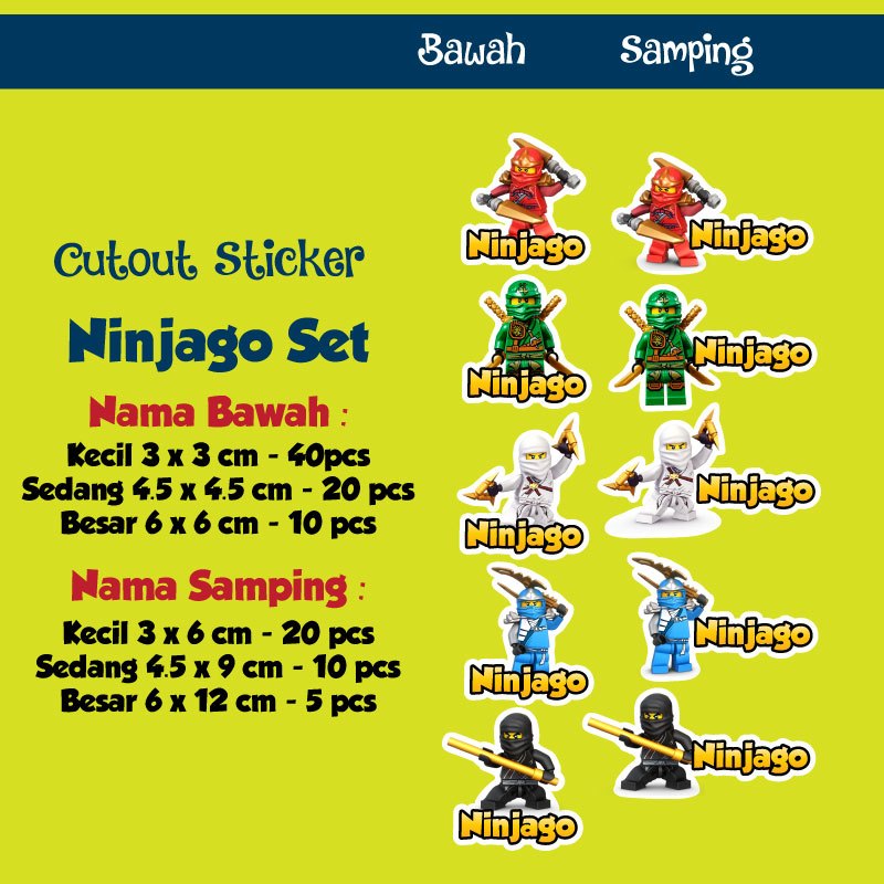 

sticker nama cutout ninjago