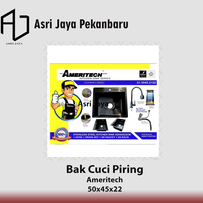 BCP Single Black Nano Stainless Ameritech 50 X 45 X 22