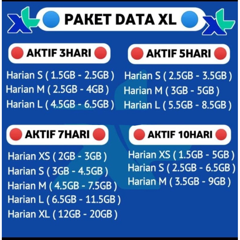 Promo Paket Kuota XL Harian Dan Mingguan Terabru