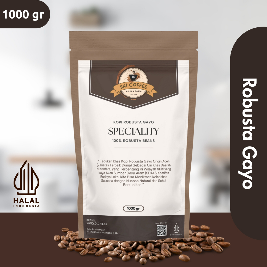 

Kopi Robusta Gayo Semiwash Grade 3 1000gr - Takengon, Aceh