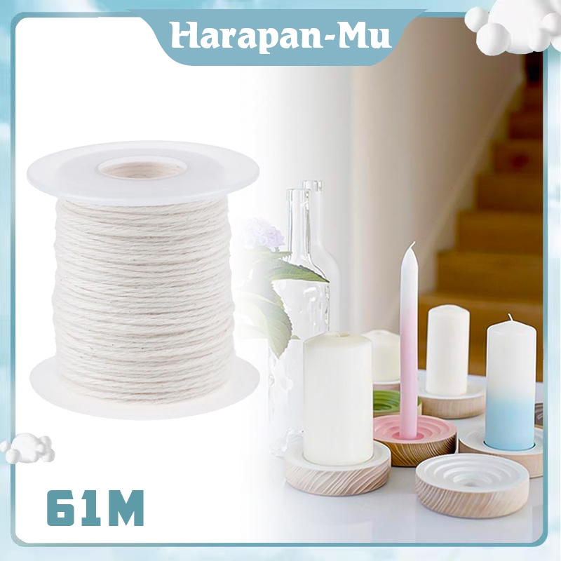 Tali Sumbu Lilin Gulungan 61m Candle Wick Roll Alat Pembuatan Lilin Wicks Tali Sumbu Lilin