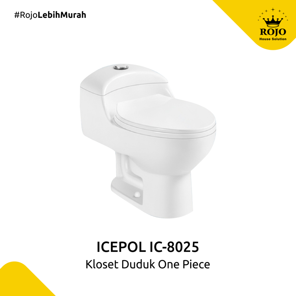 [KUSUS PENGIRIMAN DALAM KOTA SOLO] Kloset duduk One Piece Icepol IC 8025 warna putih