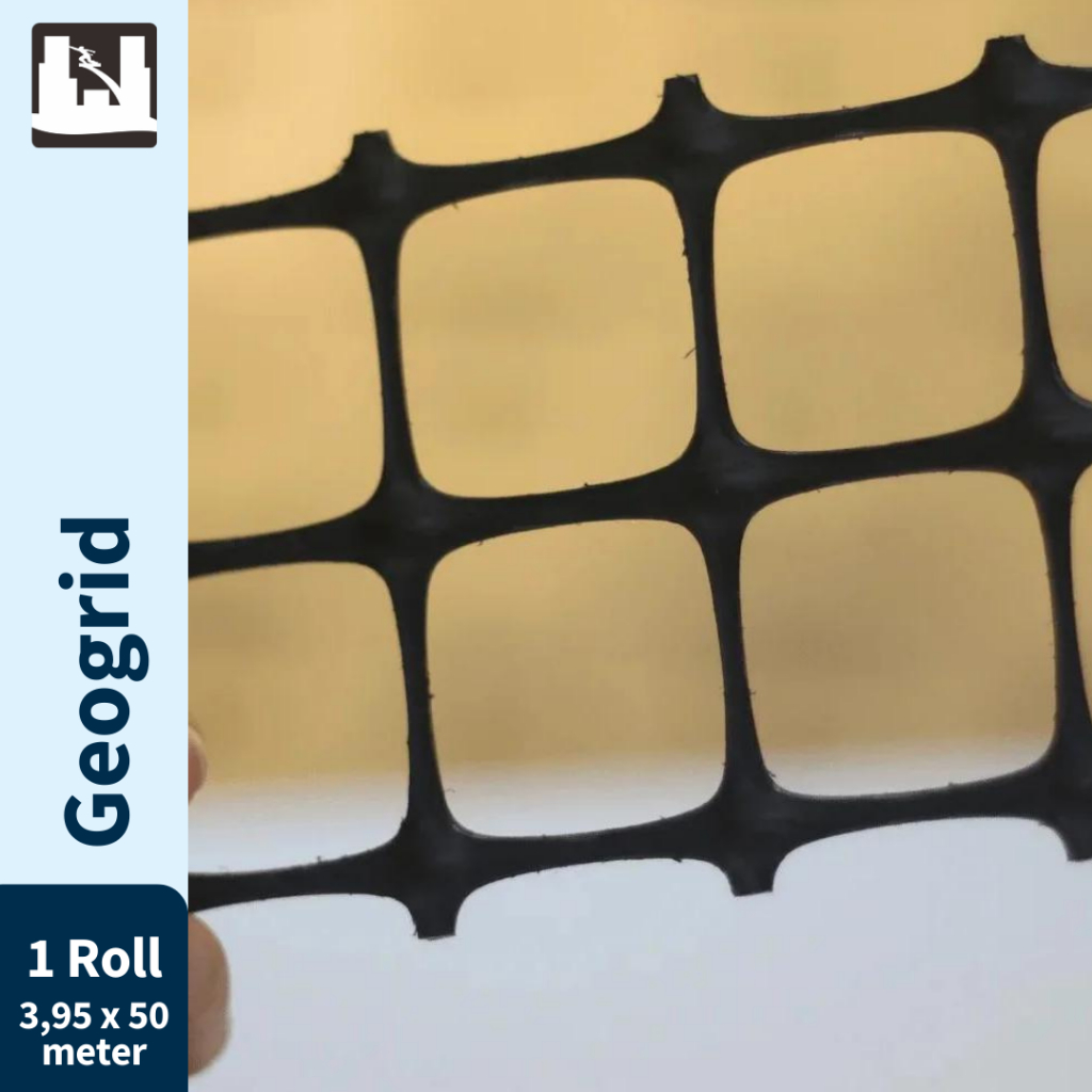 Geogrid Uniaxial 1 Roll (3,95m x 50m) / Geogrid Merk Urban Plastic (kN 30)
