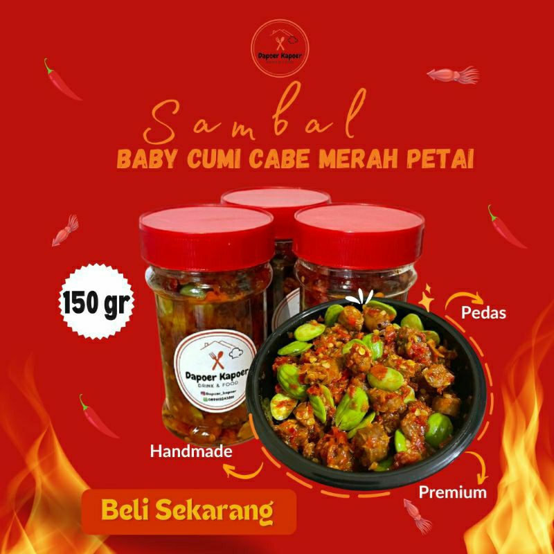 

Baby cumi cabe merah + petai/ 150gr/ homemade by dapoer_kapoer/premium, fresh, enak tanpa pengawet