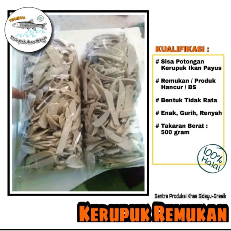 

KERUPUK IKAN PAYUS ASLI DOMAS mentahan harga per 500 gram