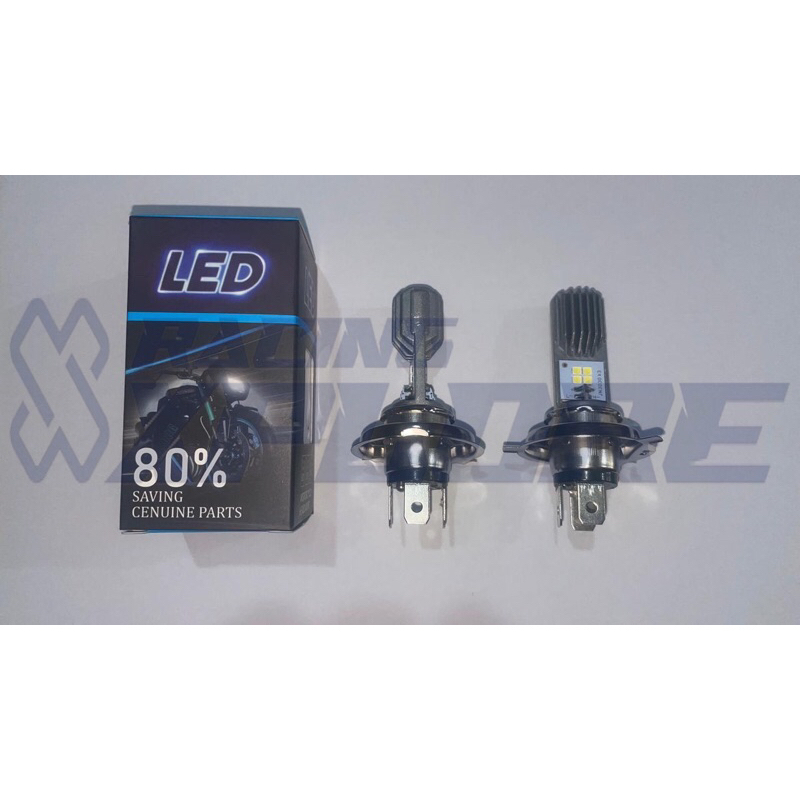 BOLA LAMPU DEPAN H4 LED AC/DC 2SISI 8LED VIXION