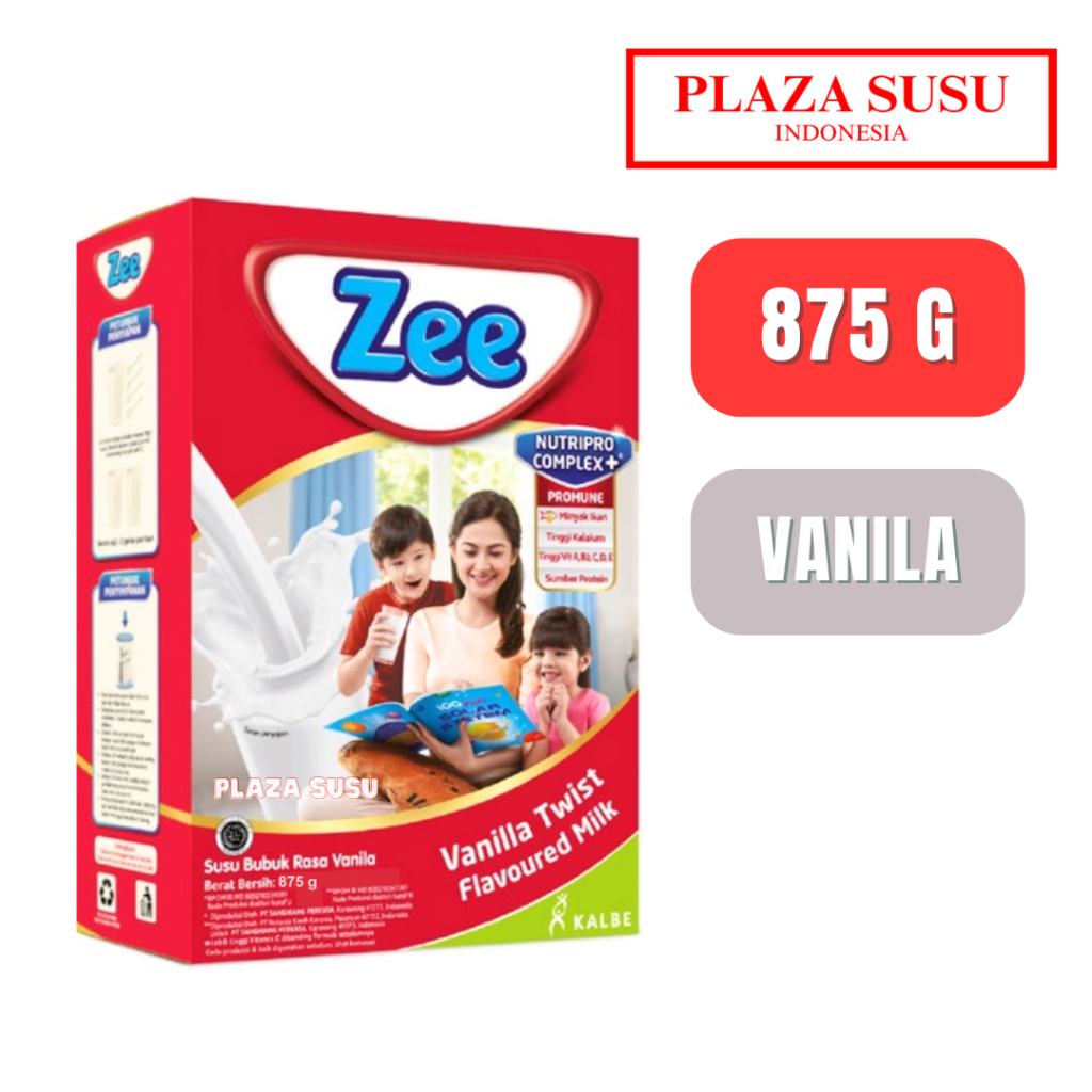 ZEE REGULER JUMBO VANILLA TWIST 875 G SUSU PERTUMBUHAN ANAK 3-12 TAHUN