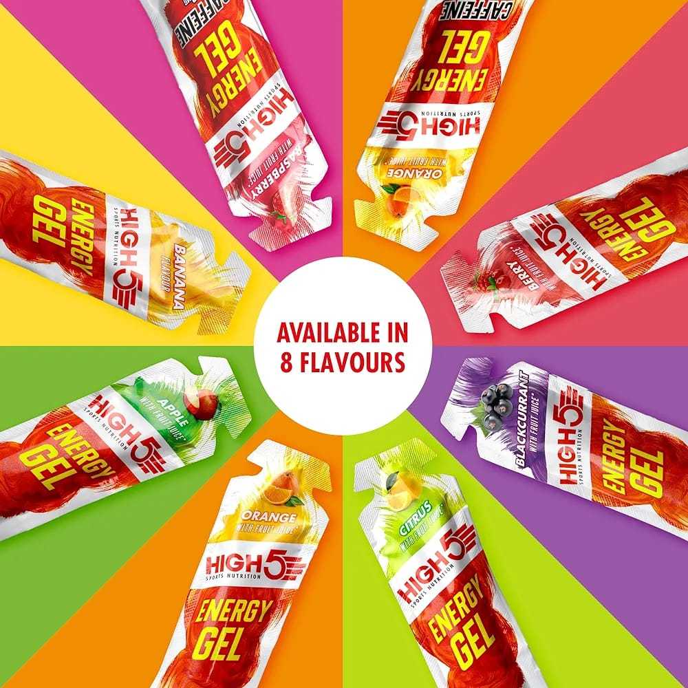 

HIGH5 ISOGEL ORANGE CITRUS RASPBERRY - carbohydrate carbo energy gel Tenaga Lari Sepeda