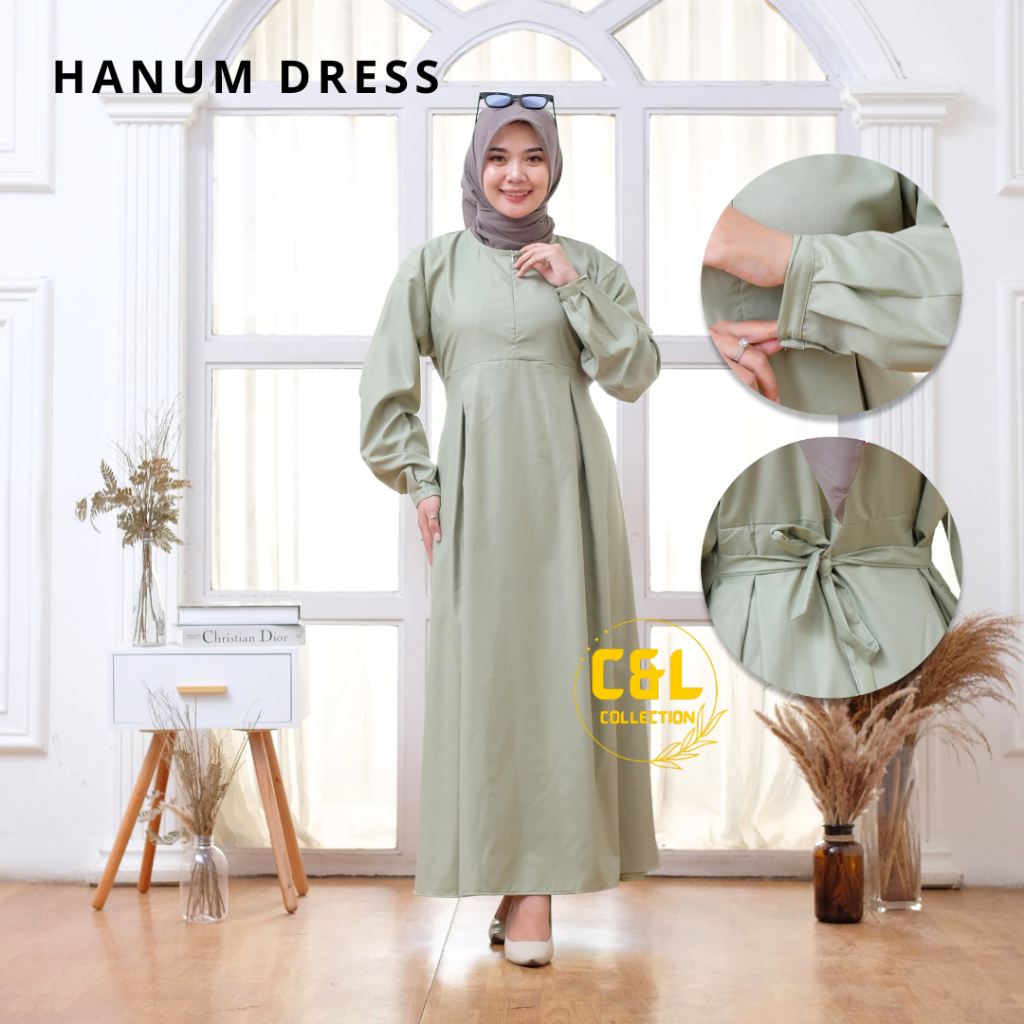 Hanum Dress Gamis Basic Jumbo Katun Toyobo Fodu LD 115-120 CM