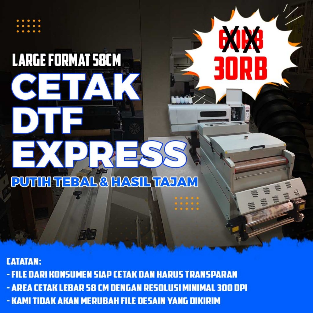 

PRINT SABLON CETAK DTF EXPRESS METERAN SUDAH SIAP PRESS KUALITAS TERBAIK PROSES CEPAT