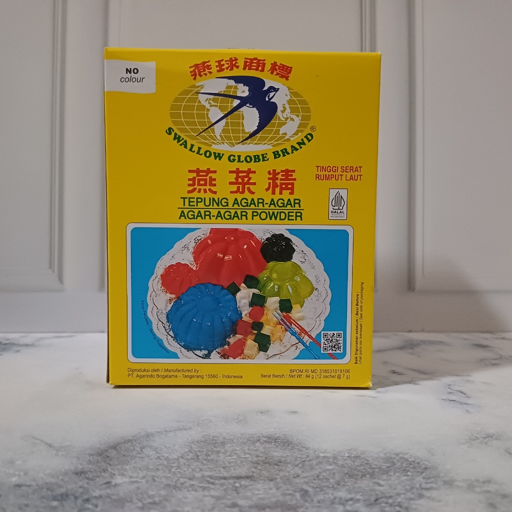 

(1 box isi 12) Bubuk Agar Swallow Globe Putih / Plain Sachet 7 gram