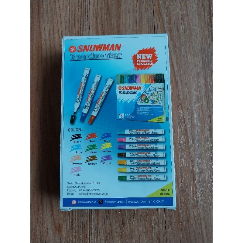 

SPIDOL WHITE BOARD MARKER SNOWMAN (bisa dihapus)harga 6 pcs
