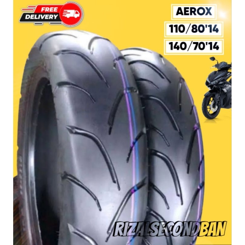 Promo Ban Luar Motor AEROX Tubeless Size 110/80 120/70 140/70 Ring 14 FREE Pentil