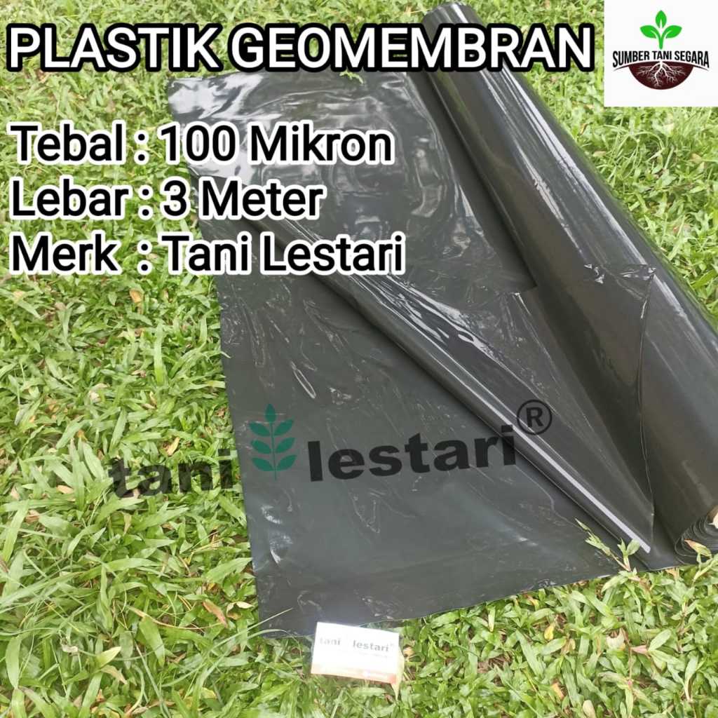 PLASTIK GEOMEMBRAN GEOMEMBRANE GEO HDPE LEBAR 3 METER MTR TEBAL 100 MIKRON TANI LESTARI
