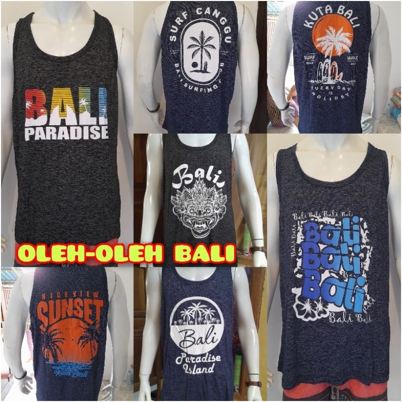 BAJU BALI SINGLET BAHAN KATUN SERAT SIZE JUMBO SINGLET BALI PRIA WANITA