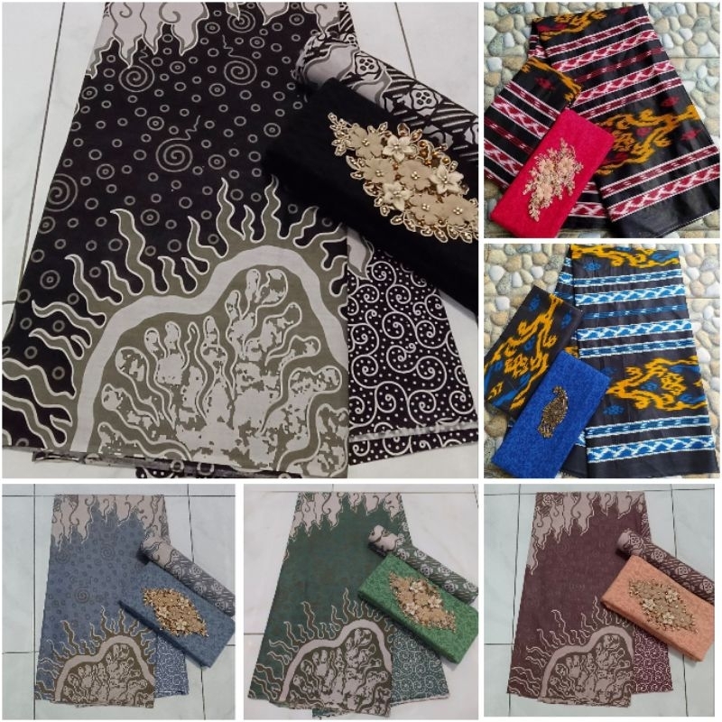 KAIN BATIK PEKALONGAN KAIN BATIK SOGAN KAIN BATIK MOTIF MEGA MENDUNG SONGKET BAHAN BAJU BATIK