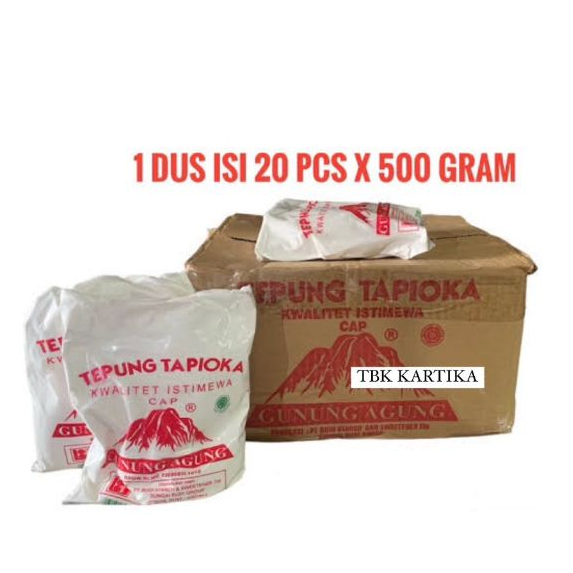 

Tepung Tapioka Cap Gunung Agung 500gr (isi 20) DUS - CARGO