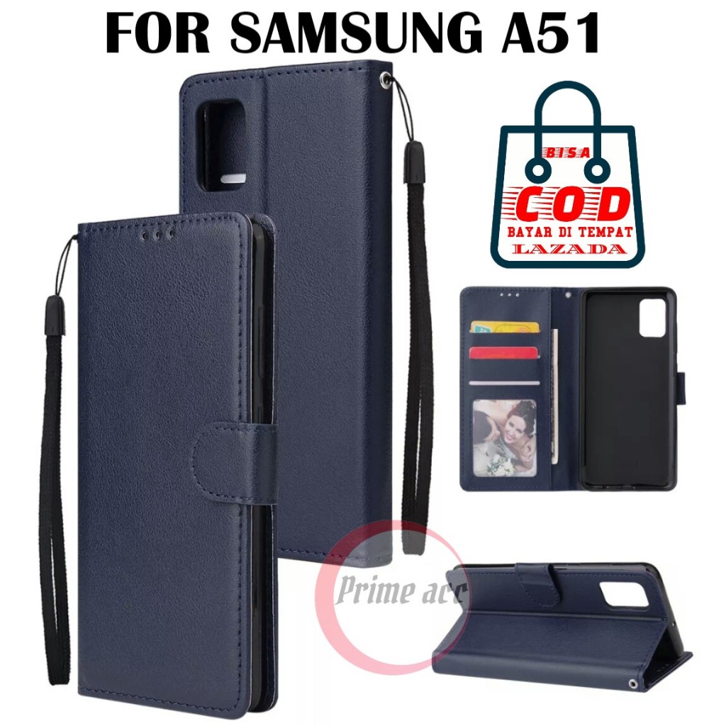 flip case wallet SAMSUNG A51 cover premium  casing dompet handphone