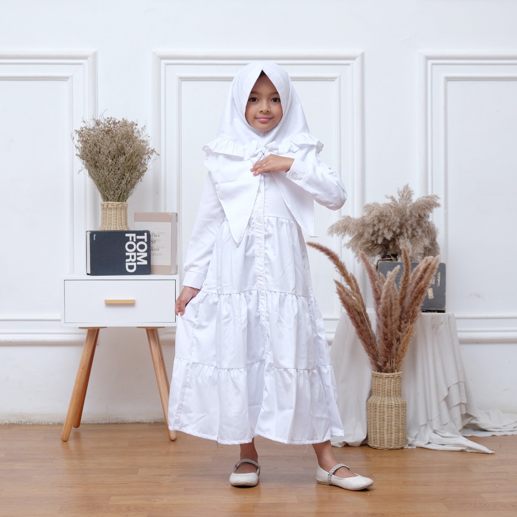 seragam  gamis manasik bahan katun toyobo gamis manasik anak bahan katun toyobo Baju Muslimgamis put