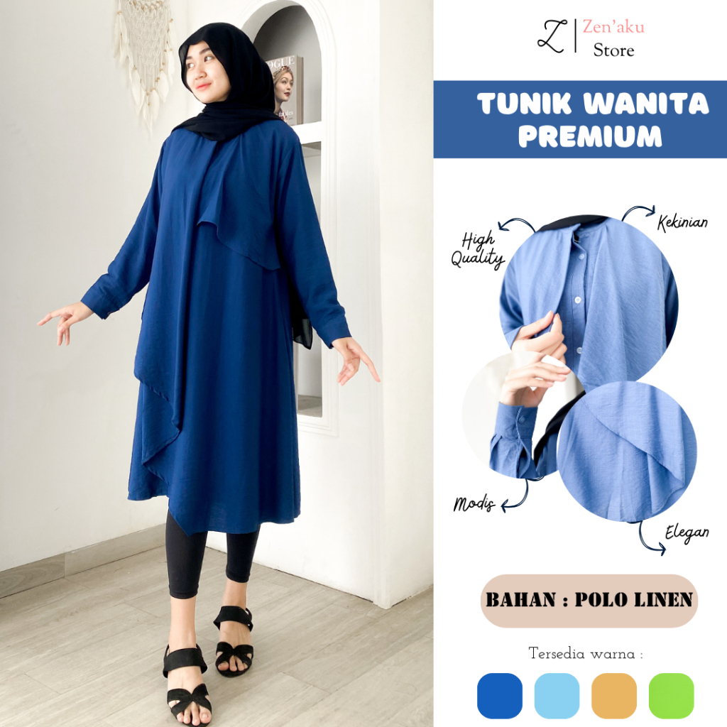TUNIK WANITA DEWASA REMAJA LINEN TERBARU KEKINIAN BUSUI PREMIUM POLOS KONDANGAN PESTA MEWAH ELEGAN