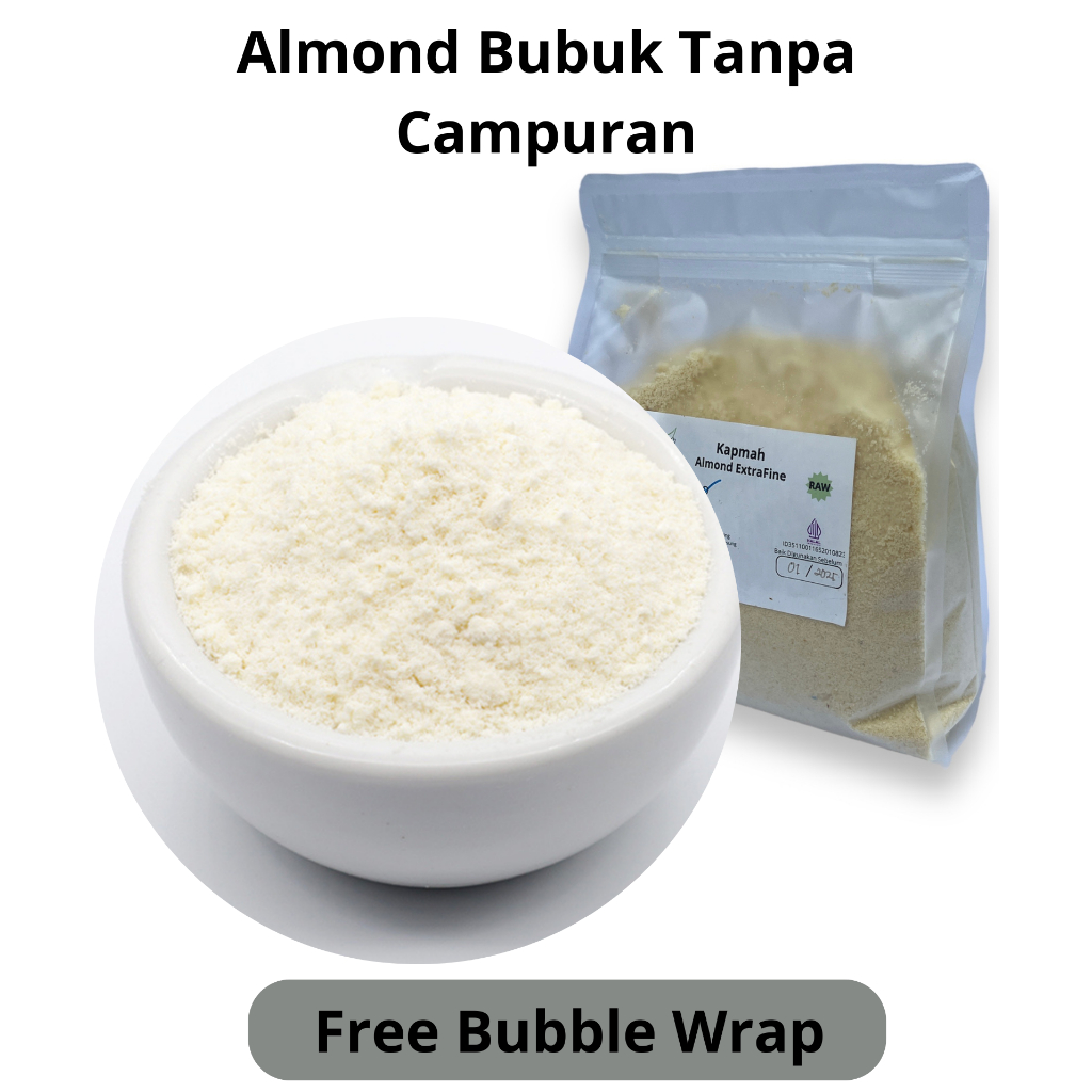 

Almond bubuk halus mentah tanpa kulit ari 1Kg/ Blanched extra fine almond