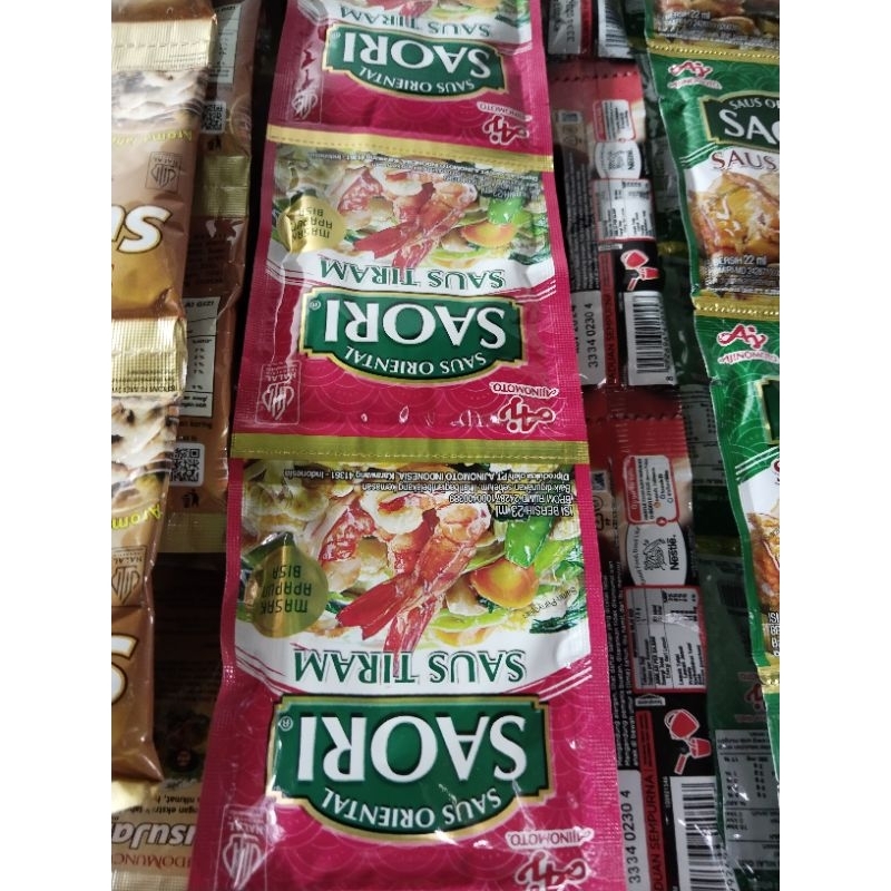 

saori saos tiram 1 renceng isi 10