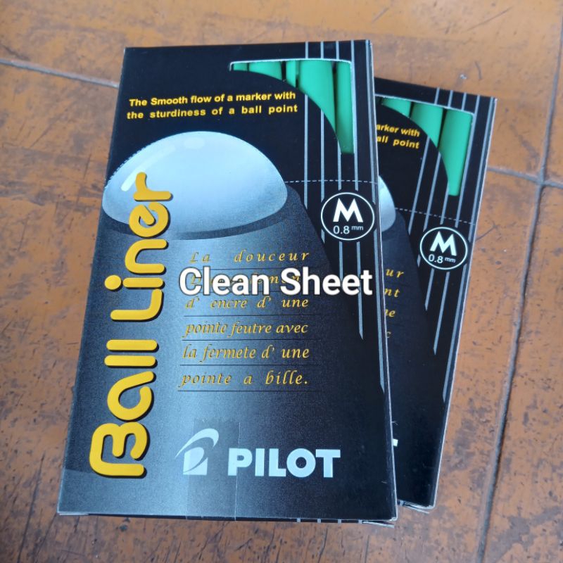 

Pulpen pilot ball liner 0.8mm hijau(harga/1 kotak,isi 12 pcs)