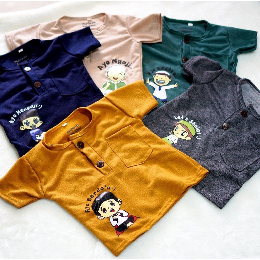 KIANO SET CELANA PANJANG AYO MENGAJI / BAJU ANAK SET UNISEX