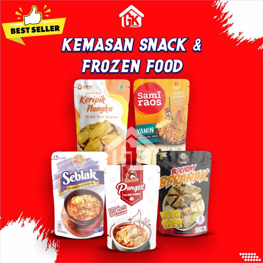 CETAK Kemasan Standing Pouch Printing Custom design uk.15x22cm/16x24cm