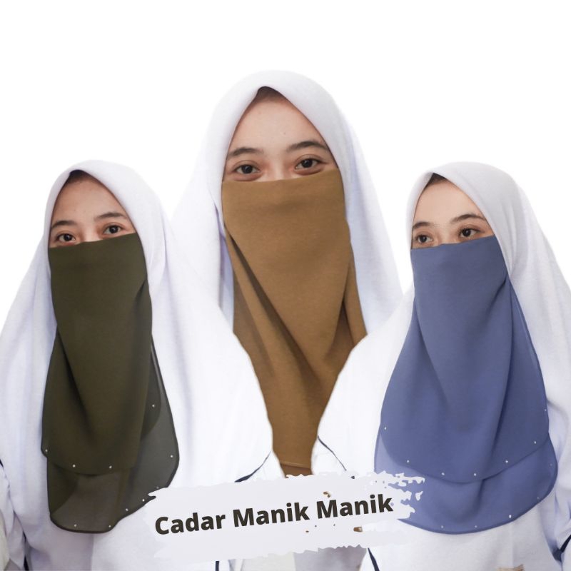 Cadar tali 2 layer manik manik ninestuff hijab