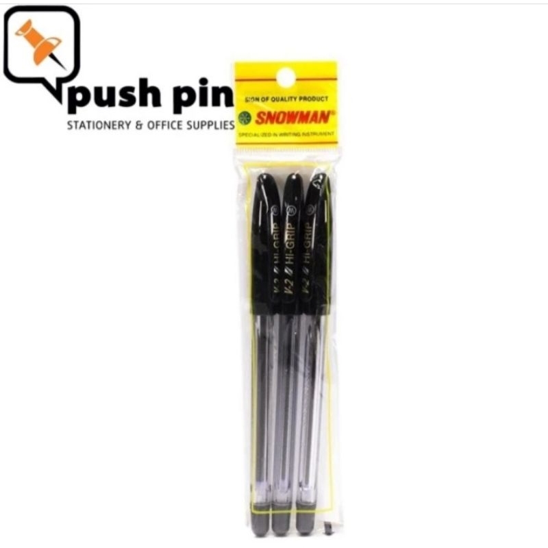 

Snowman Pen / Pena / Pulpen V2 Hitam Isi 3