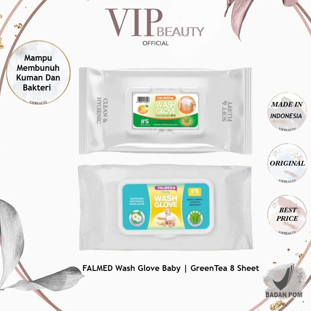 FALMED Wash Glove Baby | GreenTea 8 Sheet