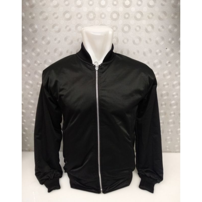 JAKET BOMBER POLOS HITAM-JAKET BOMBER POLOS TERBARU