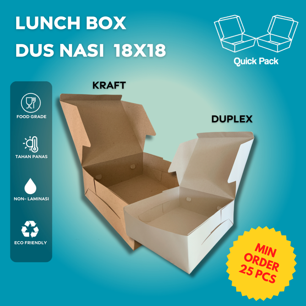 Lunch Box | Kotak Box Nasi | Dus Nasi  18x18
