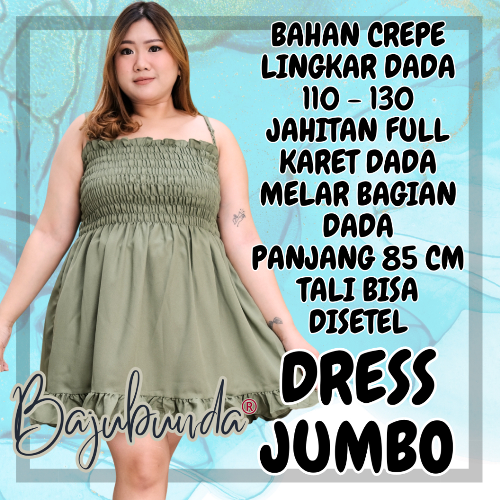 LD 120 130 Mini Dress Jumbo Wanita Big Size Oversize DEBORA