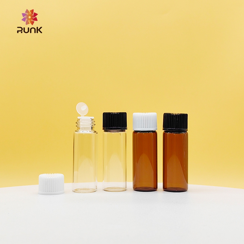 Botol Kaca Amber Bening 1ml 2ml 3ml 4ml 5ml Vials Botol Kaca Kecil Botol Travel Pouch Refill Portabl